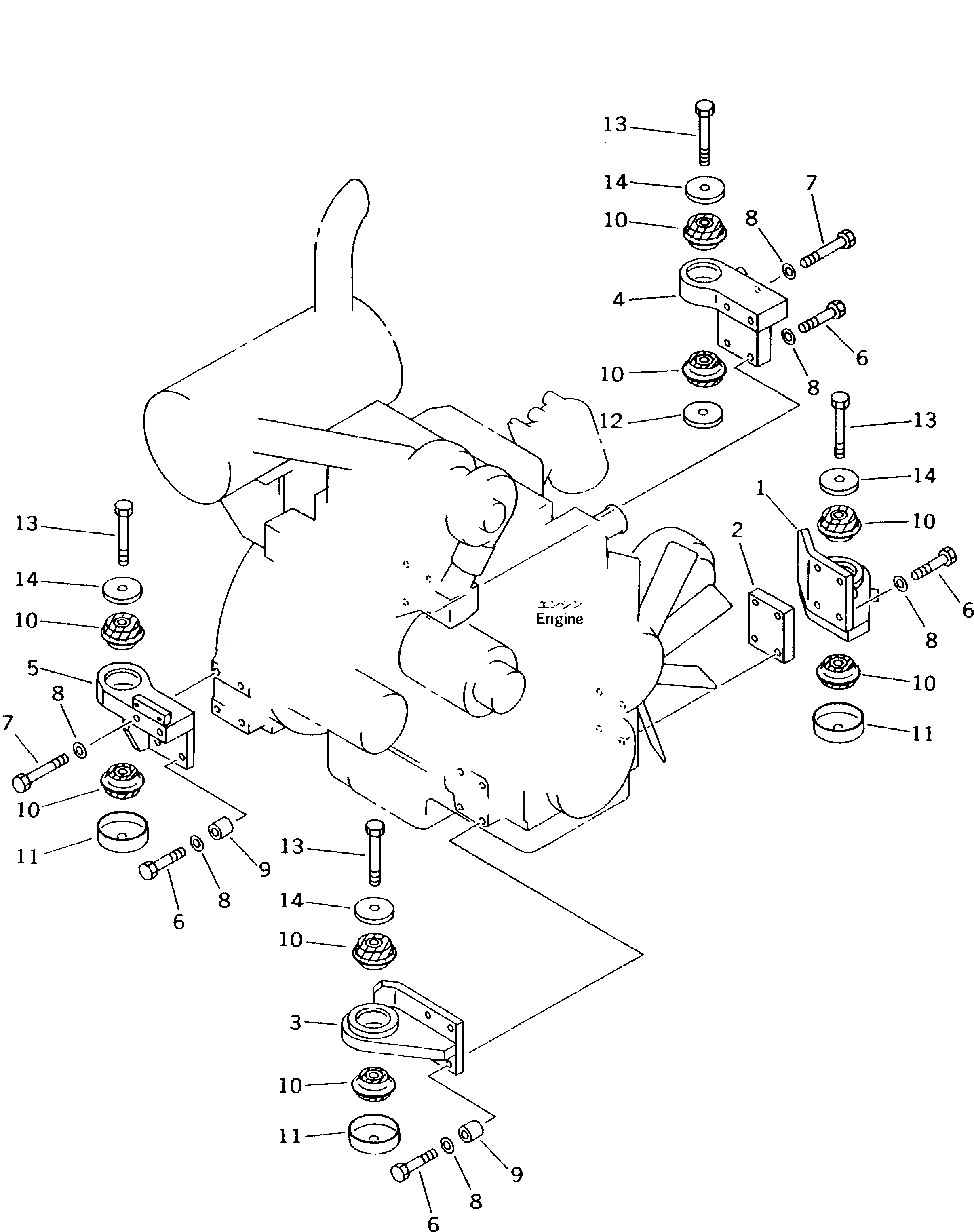 Схема запчастей Komatsu PC150NHD-5K - КРЕПЛЕНИЕ ДВИГАТЕЛЯ КОМПОНЕНТЫ ДВИГАТЕЛЯ И ЭЛЕКТРИКА
