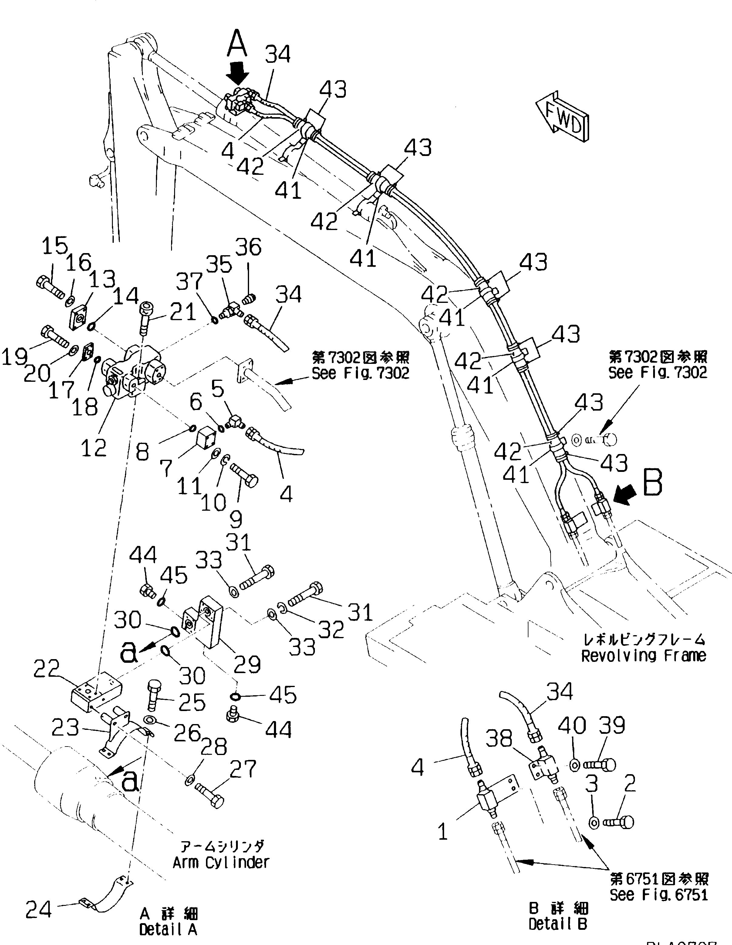 Схема запчастей Komatsu PC150NHD-5K - ГИДРОЛИНИЯ (ЦИЛИНДР РУКОЯТИЛИНИЯ СТОПОРН. КЛАПАНА) (СТРЕЛА)(№K-K) РАБОЧЕЕ ОБОРУДОВАНИЕ (ЭКСКАВАТ.)