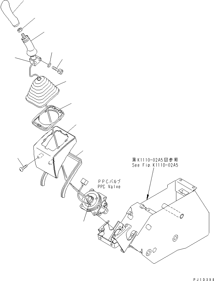 Схема запчастей Komatsu PC158USLC-2 - ОСНОВН. КОНСТРУКЦИЯ (РЫЧАГ ЛЕВ.)(№8-) КАБИНА ОПЕРАТОРА И СИСТЕМА УПРАВЛЕНИЯ