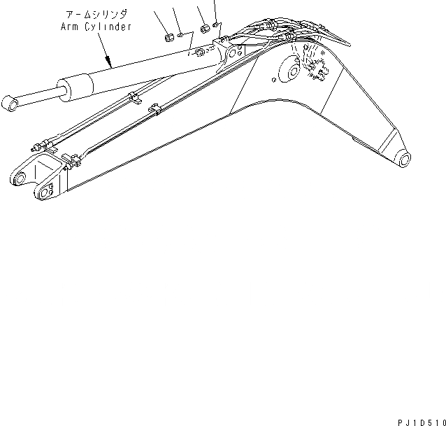 Схема запчастей Komatsu PC158USLC-2 - ЭЛЕМЕНТЫ (ЦИЛИНДР РУКОЯТИ) РАЗНОЕ