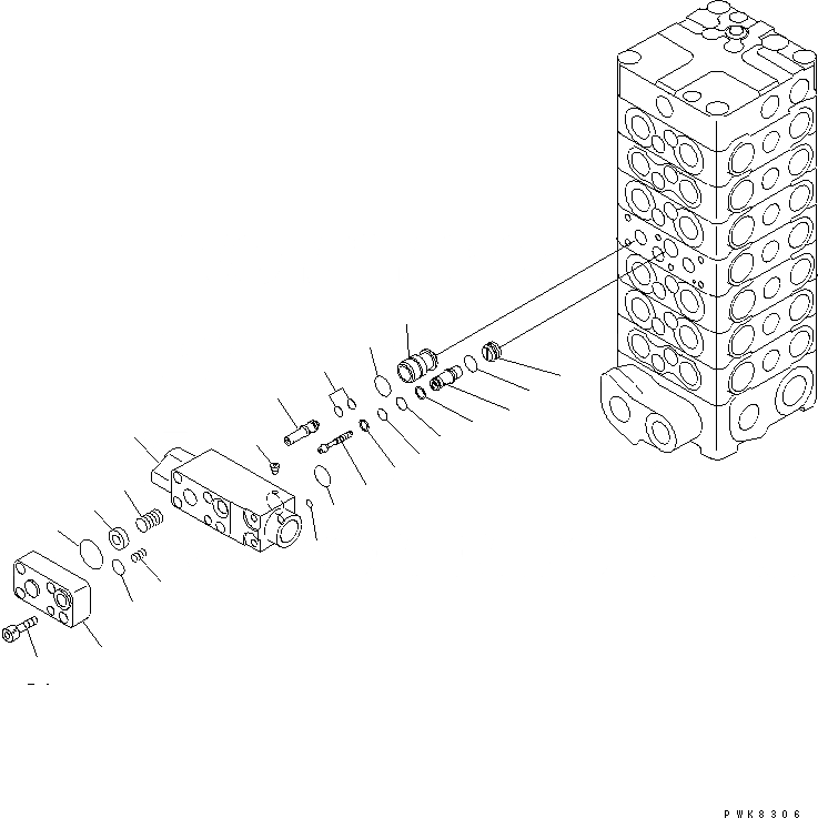 Схема запчастей Komatsu PC158USLC-2 - ОСНОВН. КЛАПАН (7-КЛАПАН) (/) (ДЛЯ НАВЕСН. ОБОРУД.) ОСНОВН. КОМПОНЕНТЫ И РЕМКОМПЛЕКТЫ