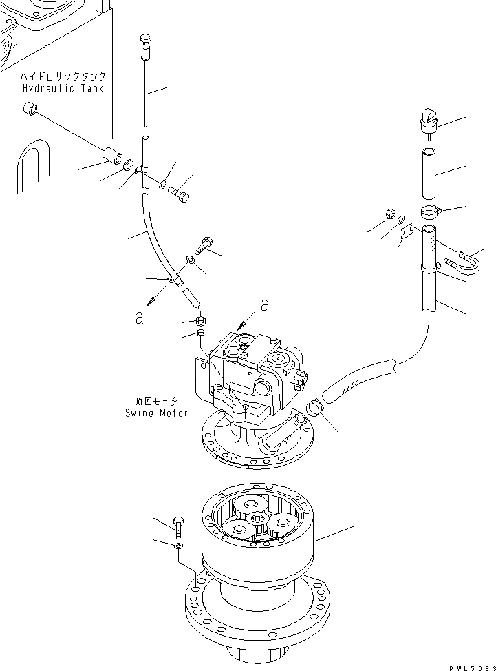 Схема запчастей Komatsu PC158US-2 - МЕХАНИЗМ ПОВОРОТА ПОВОРОТН. КРУГ И КОМПОНЕНТЫ