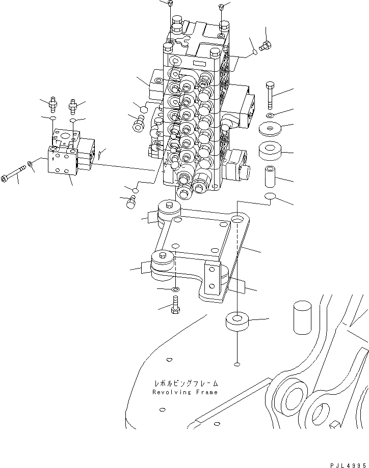 Схема запчастей Komatsu PC158US-2 - ОСНОВН. КЛАПАН (КОРПУС И КРЕПЛЕНИЕ) (ДЛЯ НАВЕСН. ОБОРУД.) ГИДРАВЛИКА