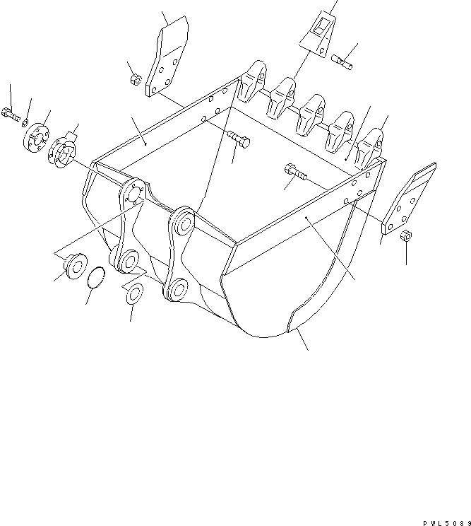 Схема запчастей Komatsu PC158US-2 - КОВШ¤ .M (CECE .M) ШИР. 9MM (ГОРИЗОНТАЛЬН. ПАЛЕЦ) РАБОЧЕЕ ОБОРУДОВАНИЕ