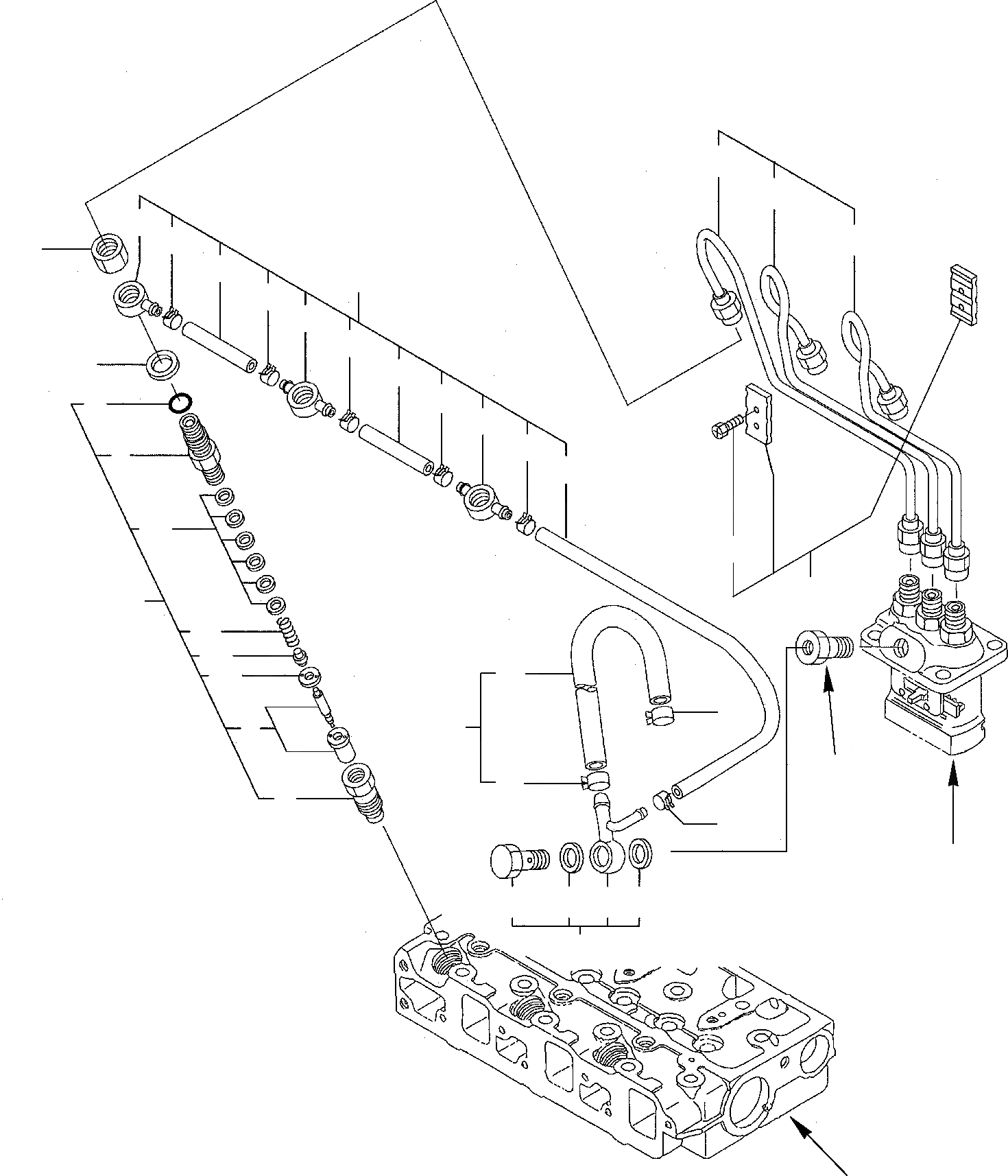 Схема запчастей Komatsu PC15R-8 DELUXE - ТОПЛИВН. ЛИНИЯ ВПРЫСКА ДВИГАТЕЛЬ