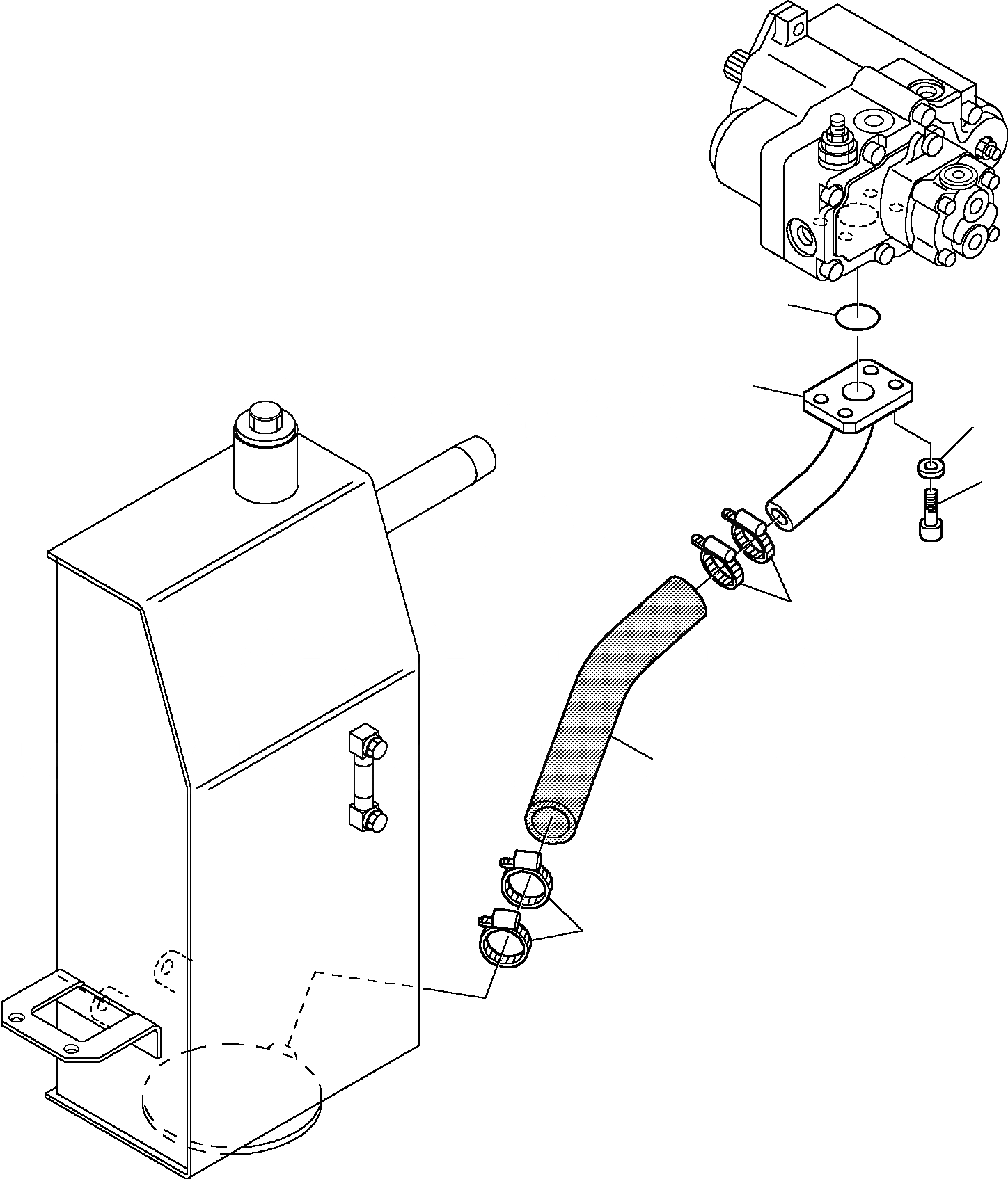 Схема запчастей Komatsu PC15R-8 DELUXE - ГИДРОЛИНИЯ (ВСАСЫВ. ЛИНИЯ) УПРАВЛ-Е РАБОЧИМ ОБОРУДОВАНИЕМ