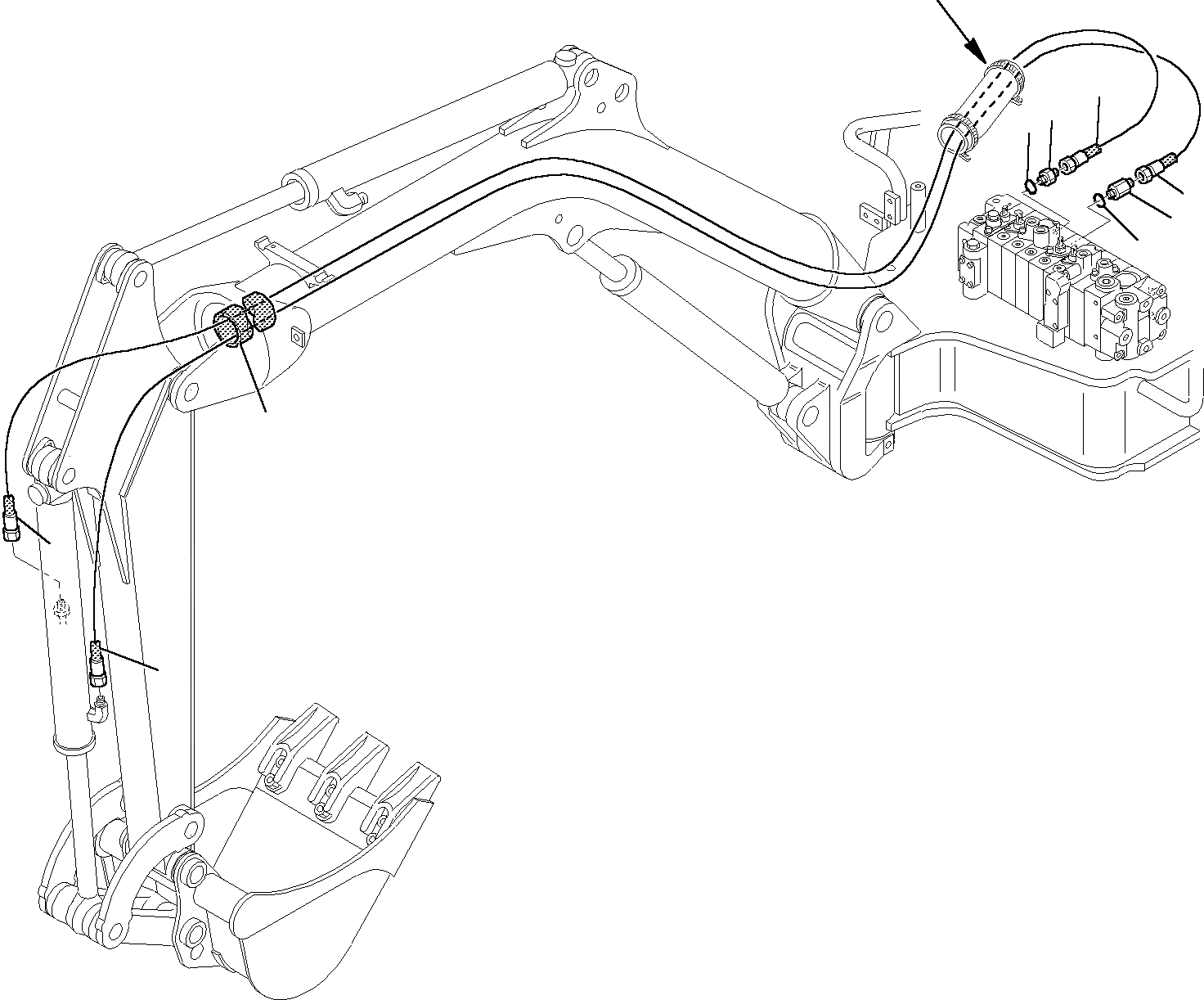 Схема запчастей Komatsu PC15R-8 DELUXE - ГИДРОЛИНИЯ (ЦИЛИНДР КОВША) УПРАВЛ-Е РАБОЧИМ ОБОРУДОВАНИЕМ