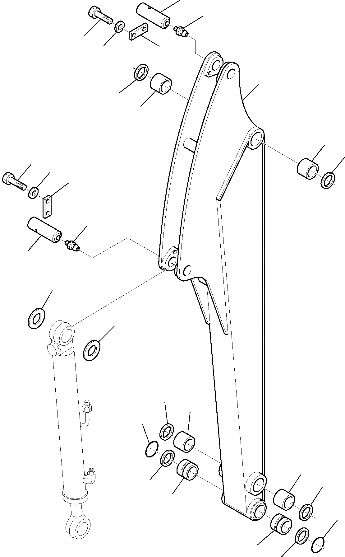 Схема запчастей Komatsu PC15R-8 DELUXE - УДЛИНН. РУКОЯТЬ (/) РАБОЧЕЕ ОБОРУДОВАНИЕ