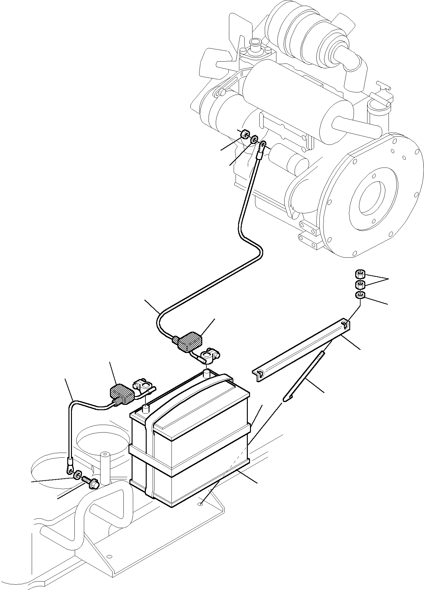 Схема запчастей Komatsu PC15R-8 DELUXE - АККУМУЛЯТОР КОМПОНЕНТЫ ДВИГАТЕЛЯ И ЭЛЕКТРИКА