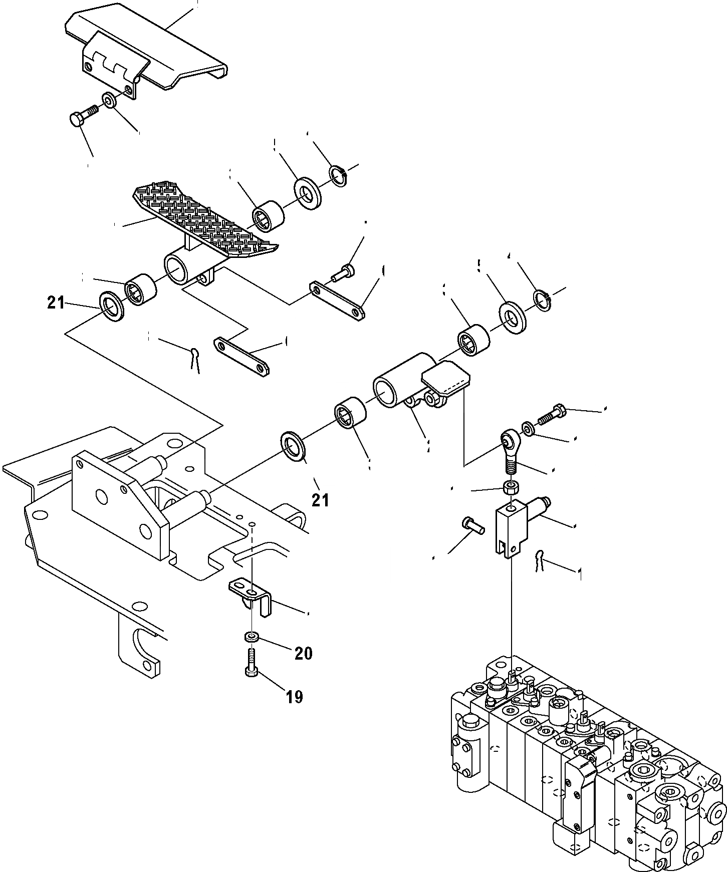 Схема запчастей Komatsu PC15R-8 DELUXE - УПРАВЛЕНИЕ ПОВОРОТОМ СТРЕЛЫ ПЕДАЛЬ СИСТЕМА УПРАВЛЕНИЯ И ОСНОВНАЯ РАМА