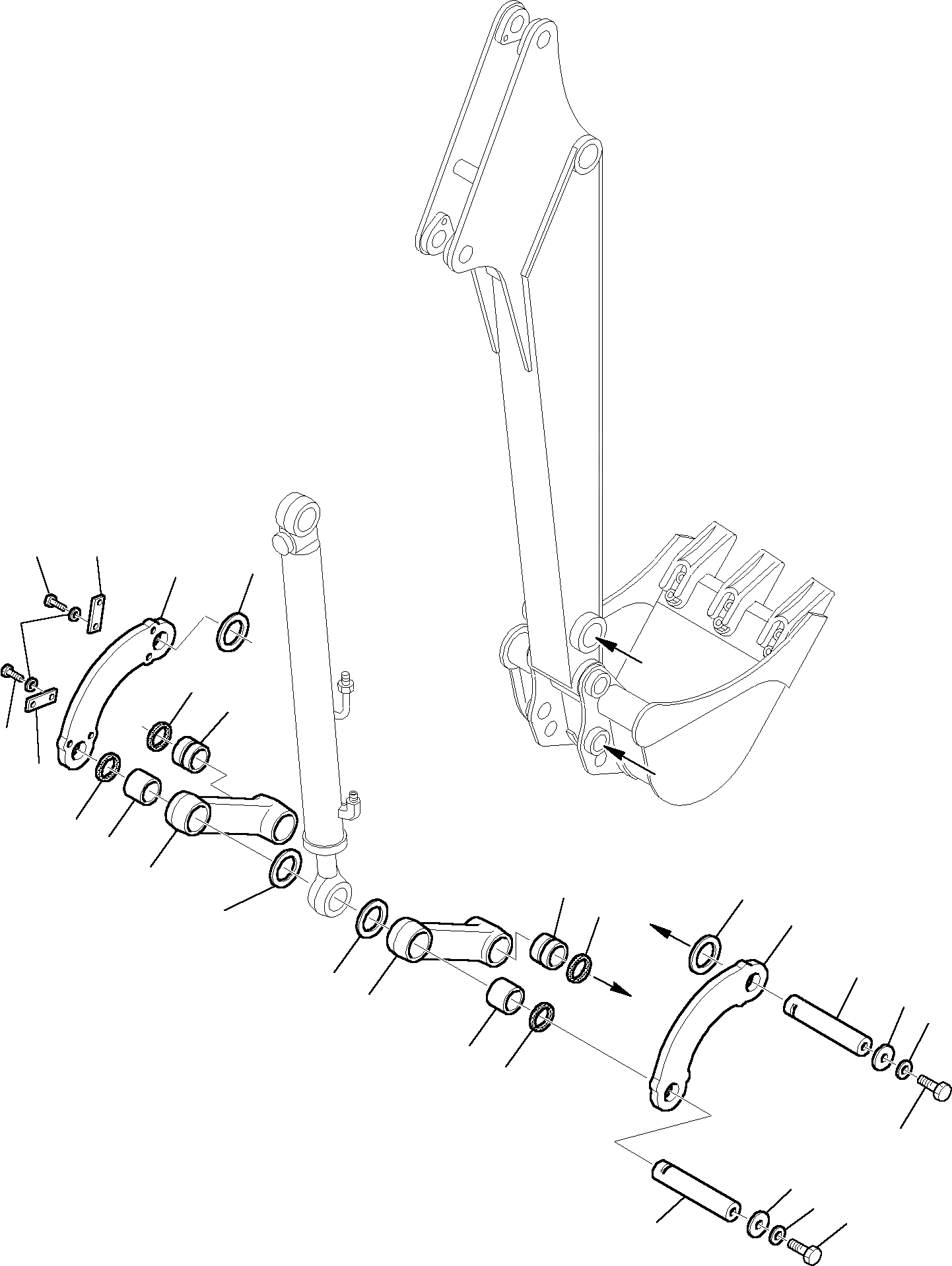 Схема запчастей Komatsu PC15R-8 DELUXE - СОЕДИНЕНИЕ КОВША РАБОЧЕЕ ОБОРУДОВАНИЕ