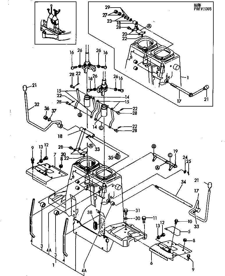 Схема запчастей Komatsu PC15FR-1 - УПРАВЛ-Е ОБОРУД-Е (РЫЧАГ И СТОЙКА) СИСТЕМА УПРАВЛЕНИЯ
