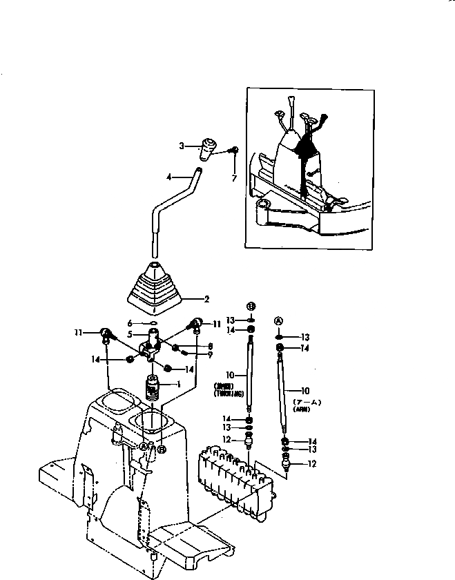 Схема запчастей Komatsu PC15FR-1 - УПРАВЛ-Е ОБОРУД-Е (РУКОЯТЬ И TURNING) СИСТЕМА УПРАВЛЕНИЯ