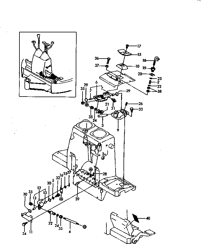 Схема запчастей Komatsu PC15FR-1 - УПРАВЛ-Е ОБОРУД-Е (МЕХ-М ОТБОРА МОЩН-ТИ) СИСТЕМА УПРАВЛЕНИЯ