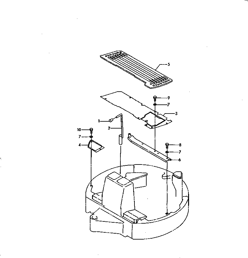 Схема запчастей Komatsu PC15FR-1 - ПОЛ КАБИНЫ И ПОВОРОТН. БЛОКИР. ПАЛЕЦ ЧАСТИ КОРПУСА