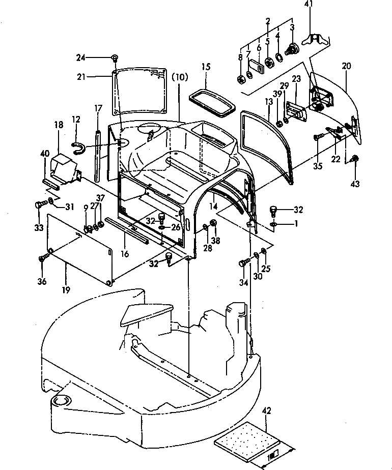 Схема запчастей Komatsu PC15FR-1 - КРЫШКА ЧАСТИ КОРПУСА