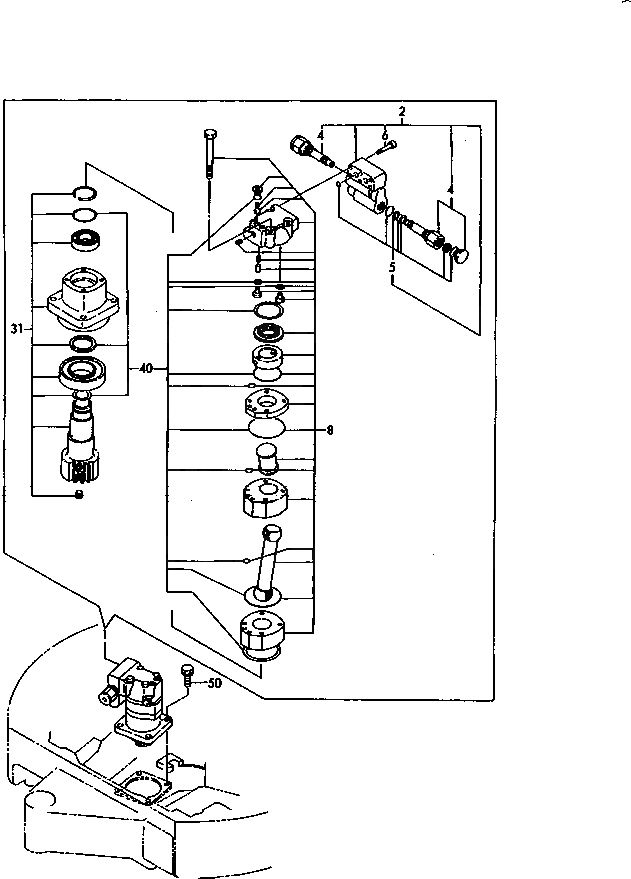 Схема запчастей Komatsu PC15FR-1 - TURNING МОТОР УПРАВЛ-Е РАБОЧИМ ОБОРУДОВАНИЕМ