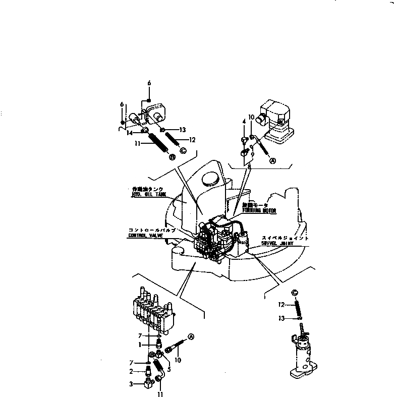 Схема запчастей Komatsu PC15FR-1 - ГИДРОЛИНИЯ (ВОЗВРАТ.) УПРАВЛ-Е РАБОЧИМ ОБОРУДОВАНИЕМ