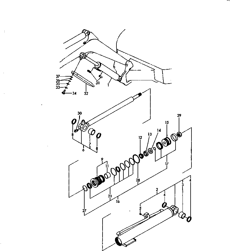 Схема запчастей Komatsu PC15FR-1 - ЦИЛИНДР СТРЕЛЫ РАБОЧЕЕ ОБОРУДОВАНИЕ