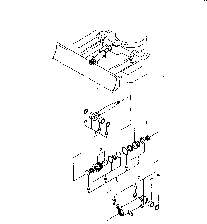 Схема запчастей Komatsu PC15FR-1 - ЦИЛИНДР ОТВАЛА РАБОЧЕЕ ОБОРУДОВАНИЕ