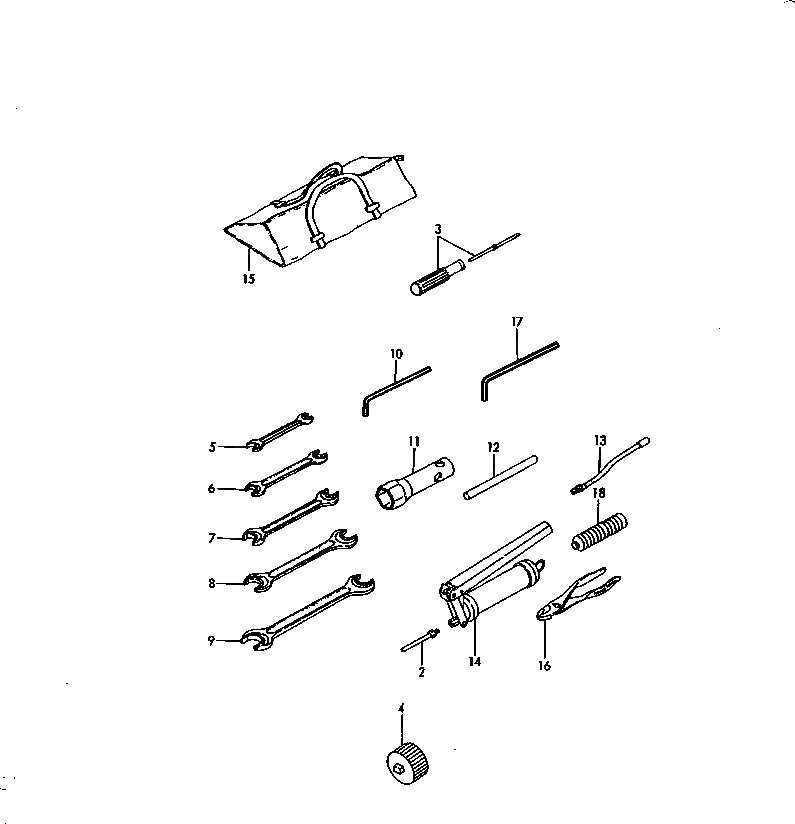Схема запчастей Komatsu PC15FR-1 - ИНСТРУМЕНТ МАРКИРОВКА¤ ИНСТРУМЕНТ И РЕМКОМПЛЕКТЫ