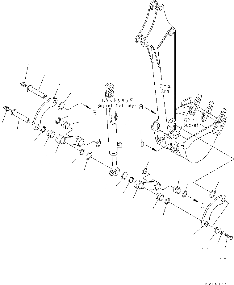 Схема запчастей Komatsu PC15MR-1 - СОЕДИНЕНИЕ КОВША РАБОЧЕЕ ОБОРУДОВАНИЕ