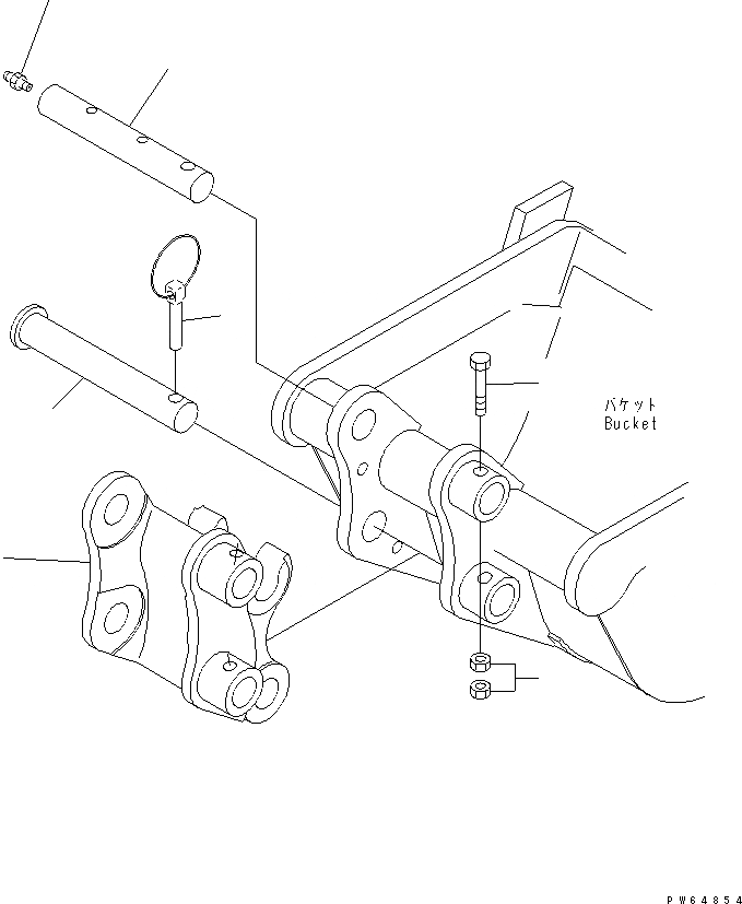 Схема запчастей Komatsu PC15MR-1 - КОВШ БЫСТРОСЪЕМН. МЕХ-М РАБОЧЕЕ ОБОРУДОВАНИЕ