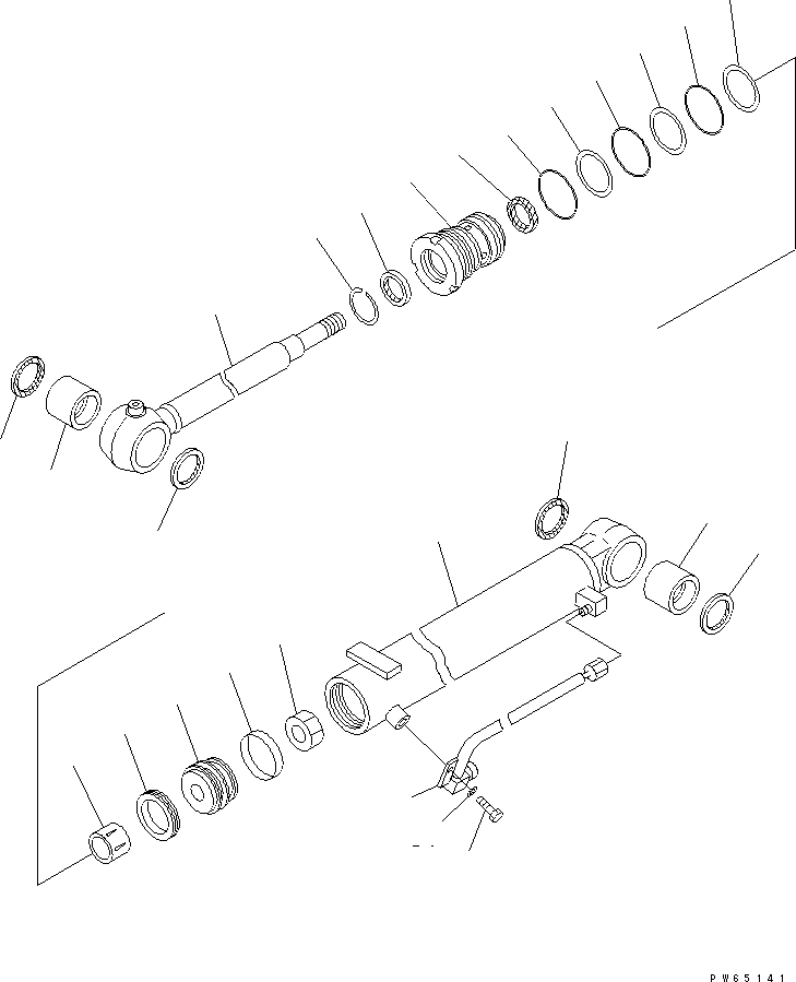 Схема запчастей Komatsu PC15MR-1 - ЦИЛИНДР СТРЕЛЫ(ВНУТР. ЧАСТИ) ОСНОВН. КОМПОНЕНТЫ И РЕМКОМПЛЕКТЫ