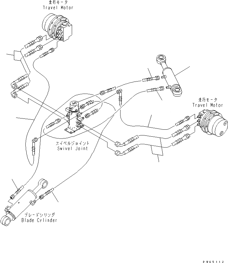 Схема запчастей Komatsu PC15MRX-1 - ГИДРОЛИНИЯ (НИЖН. ЛИНИЯ) (РЕГУЛЯТОР) НИЖНЯЯ ГИДРОЛИНИЯ И ЛИНИЯ ХОДА