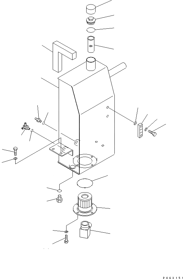 Схема запчастей Komatsu PC15R-8 - ГИДР. БАК. ГИДРАВЛИКА