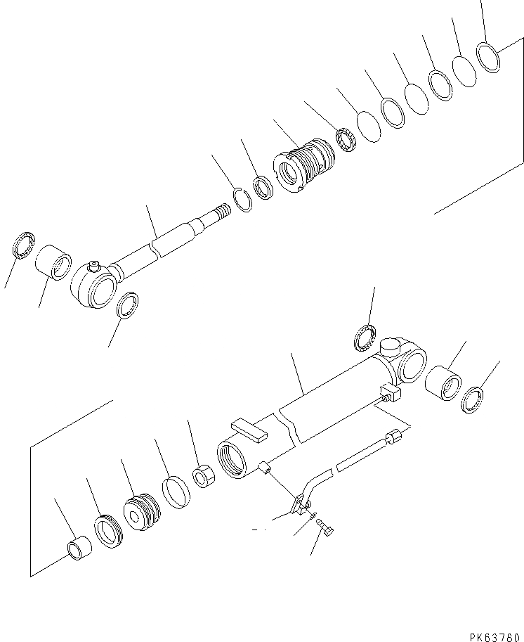 Схема запчастей Komatsu PC15R-8 - ЦИЛИНДР СТРЕЛЫ(КАБИНА СПЕЦ-Я.) (ВНУТР. ЧАСТИ) ОСНОВН. КОМПОНЕНТЫ И РЕМКОМПЛЕКТЫ