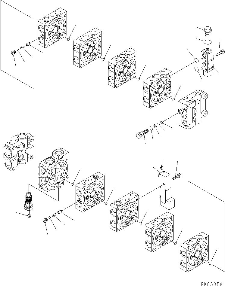 Схема запчастей Komatsu PC15R-8 - ОСНОВН. КЛАПАН (7/) ОСНОВН. КОМПОНЕНТЫ И РЕМКОМПЛЕКТЫ