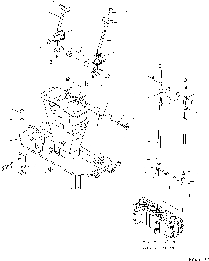 Схема запчастей Komatsu PC15R-8 - РЫЧАГ УПРАВЛ-Я ХОДОМ (WAY) КАБИНА ОПЕРАТОРА И СИСТЕМА УПРАВЛЕНИЯ