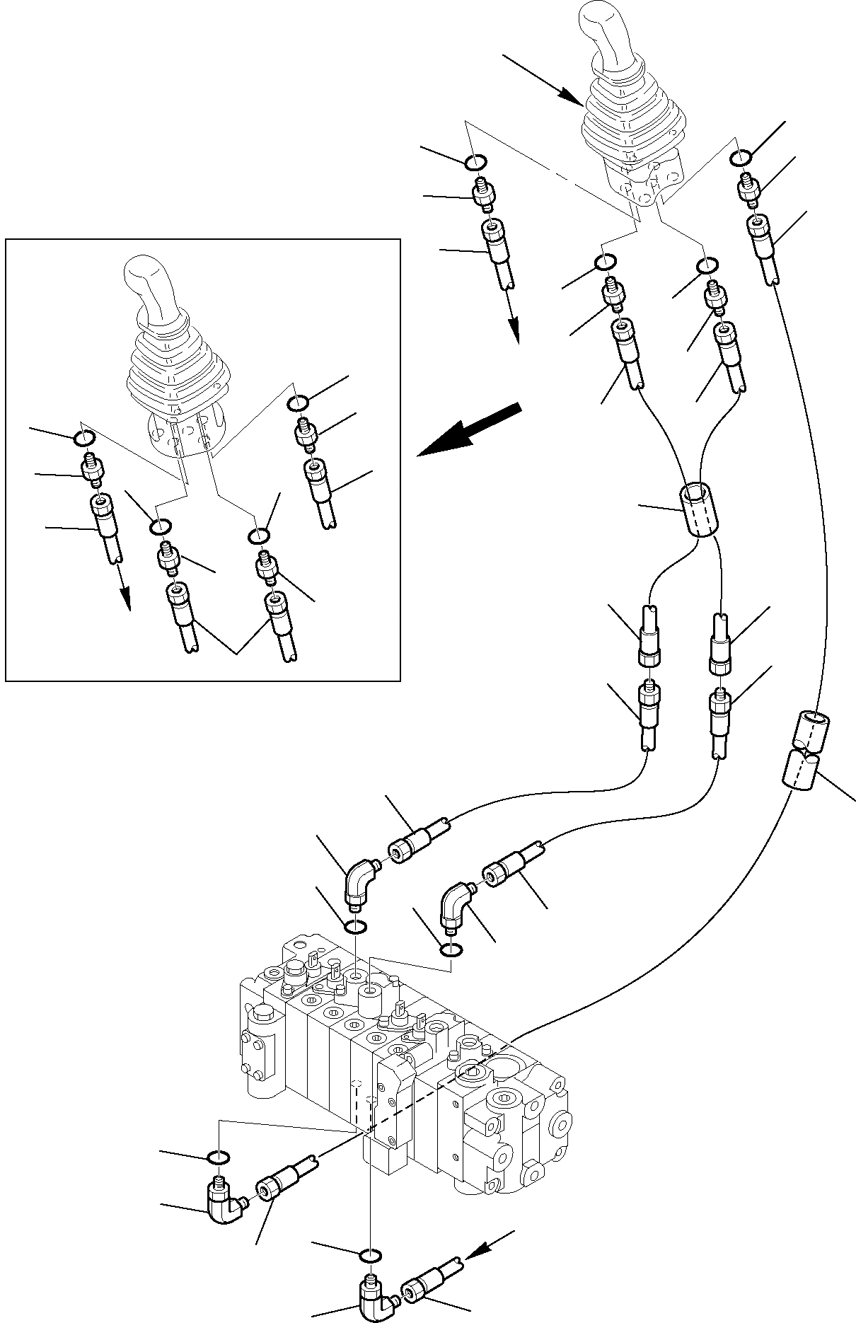 Схема запчастей Komatsu PC15R-8 - ПРАВ. СЕРВОУПРАВЛ. СИСТЕМА УПРАВЛЕНИЯ И ОСНОВНАЯ РАМА
