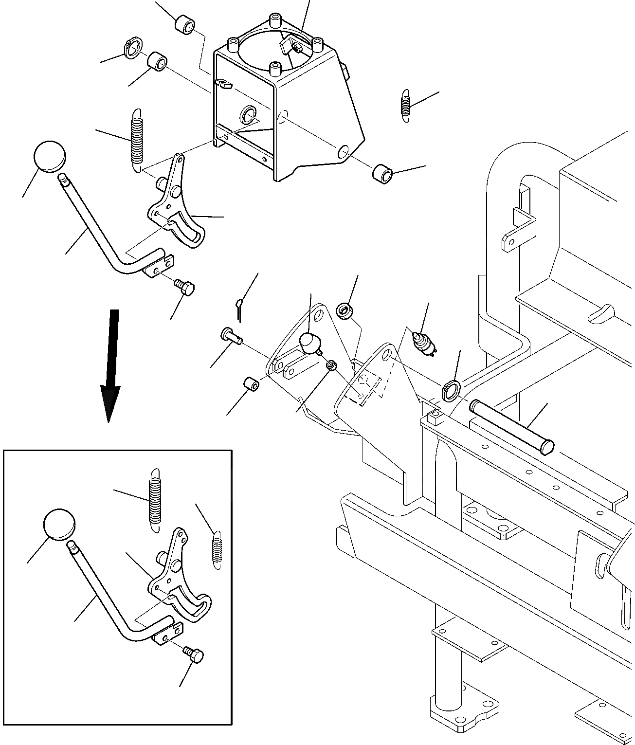 Схема запчастей Komatsu PC15R-8 - СУППОРТ ПРАВ. КЛАПАН PPC(ДЛЯ НАВЕСА) СИСТЕМА УПРАВЛЕНИЯ И ОСНОВНАЯ РАМА