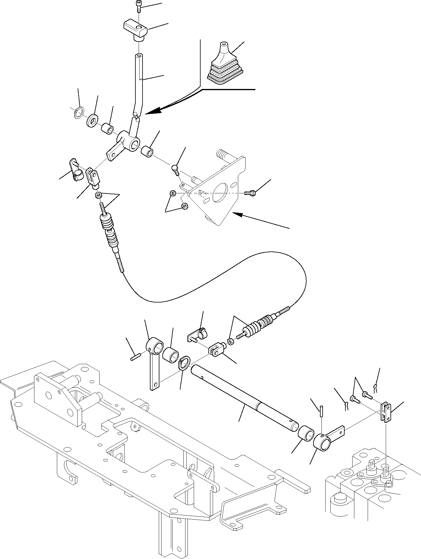 Схема запчастей Komatsu PC15R-8 - РЫЧАГ УПРАВЛЕНИЯ ОТВАЛОМ СИСТЕМА УПРАВЛЕНИЯ И ОСНОВНАЯ РАМА