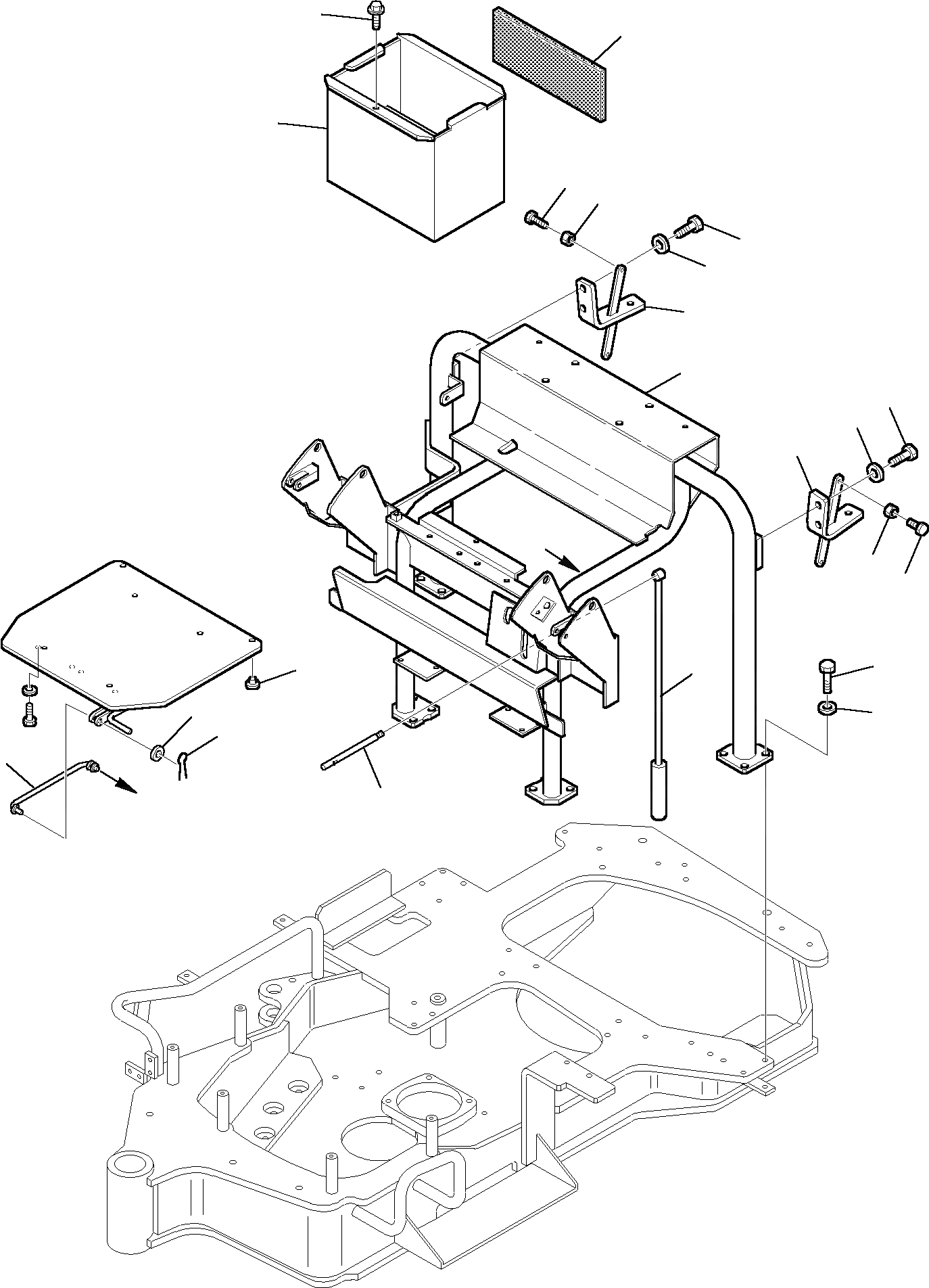 Схема запчастей Komatsu PC15R-8 - ПОЛ КАБИНЫ (/) ЧАСТИ КОРПУСА И КАБИНА