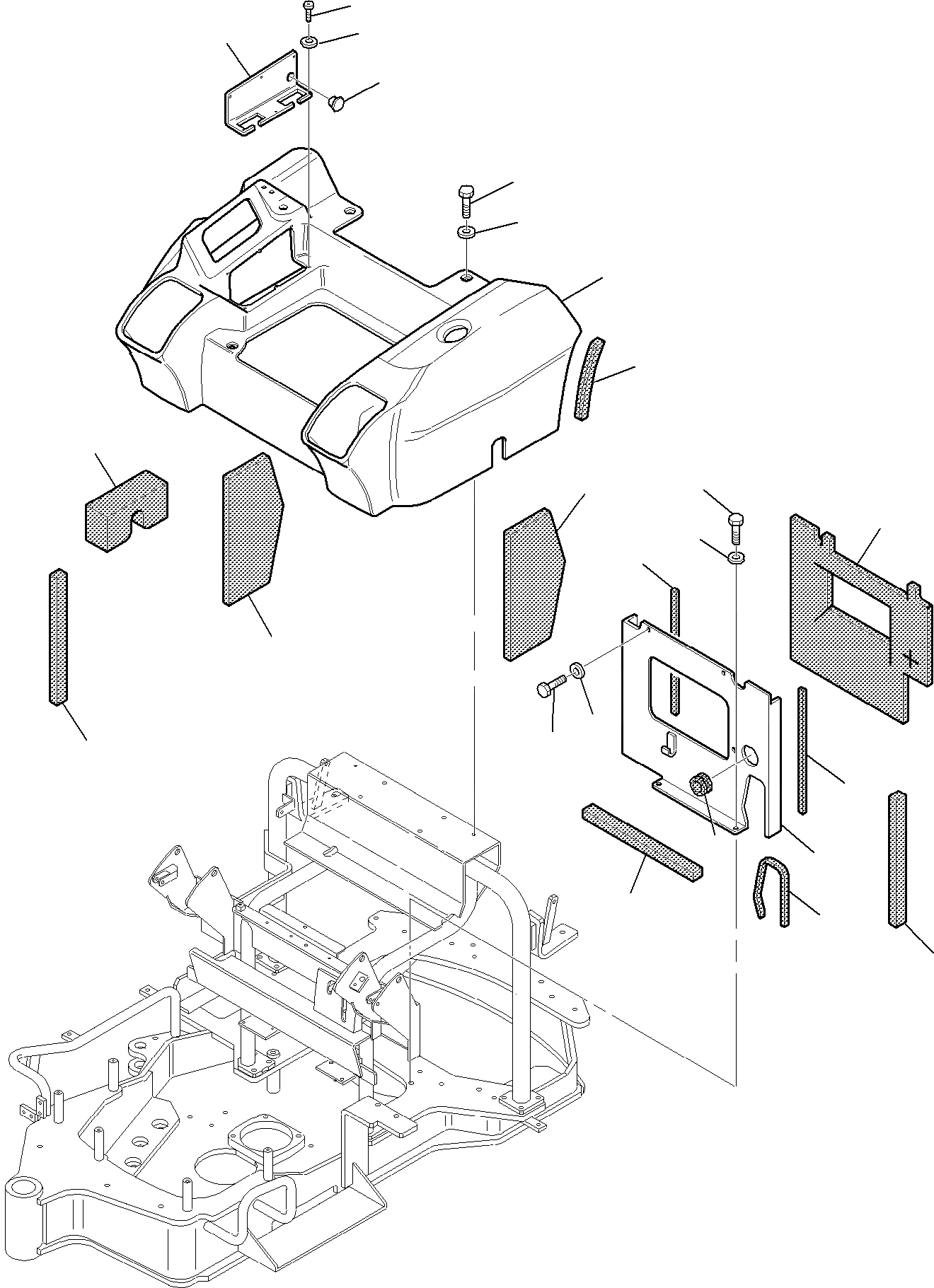 Схема запчастей Komatsu PC15R-8 - ПОЛ КАБИНЫ (/) ЧАСТИ КОРПУСА И КАБИНА