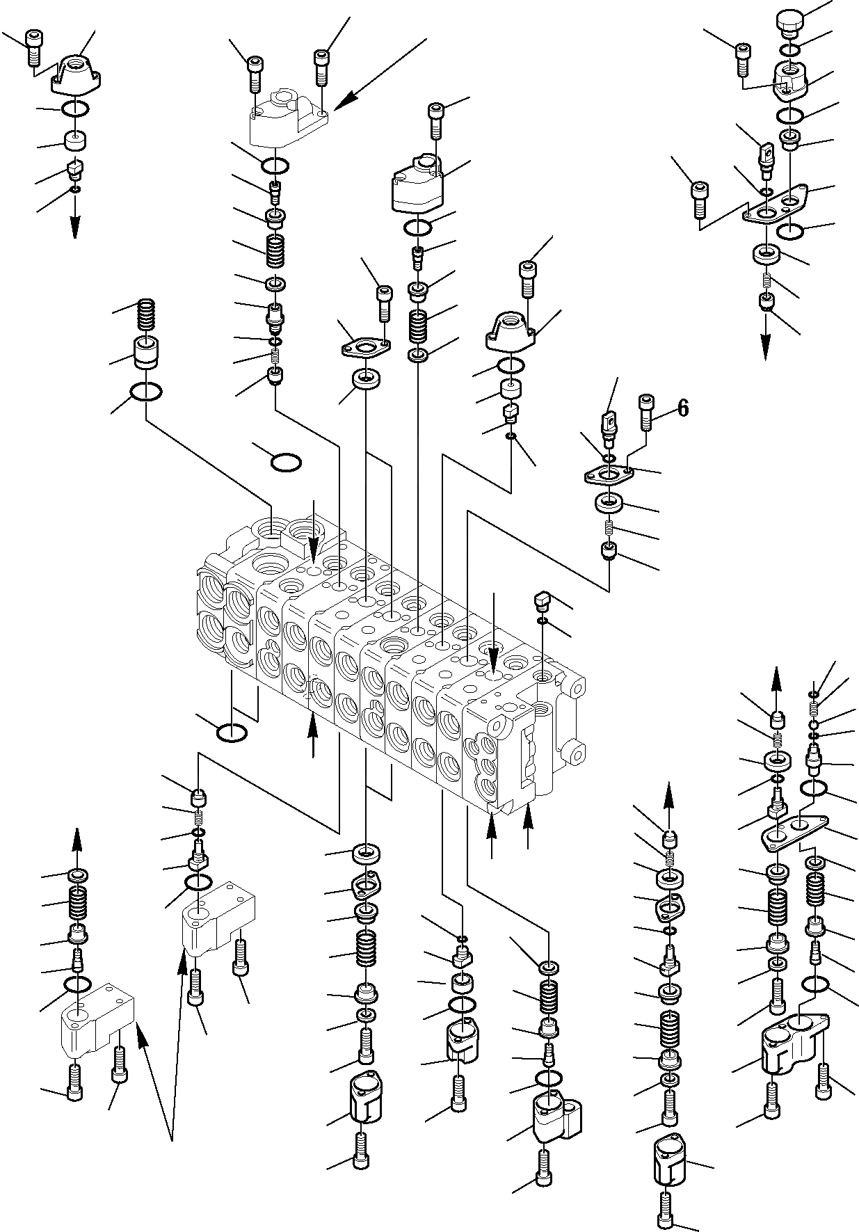 Схема запчастей Komatsu PC15R-8 - УПРАВЛЯЮЩ. КЛАПАН (/) УПРАВЛ-Е РАБОЧИМ ОБОРУДОВАНИЕМ