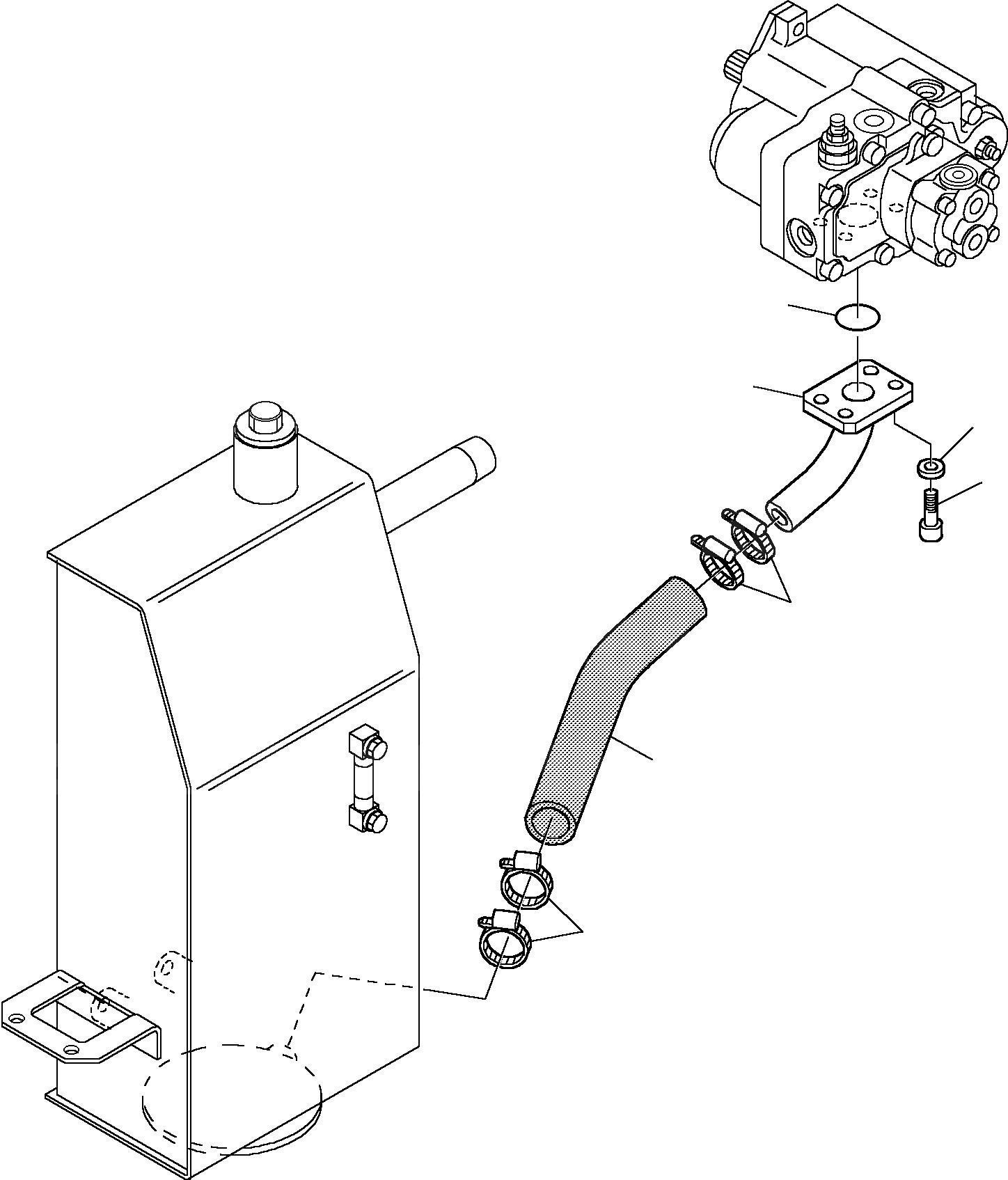 Схема запчастей Komatsu PC15R-8 - ГИДРОЛИНИЯ (ВСАСЫВ. ЛИНИЯ) УПРАВЛ-Е РАБОЧИМ ОБОРУДОВАНИЕМ