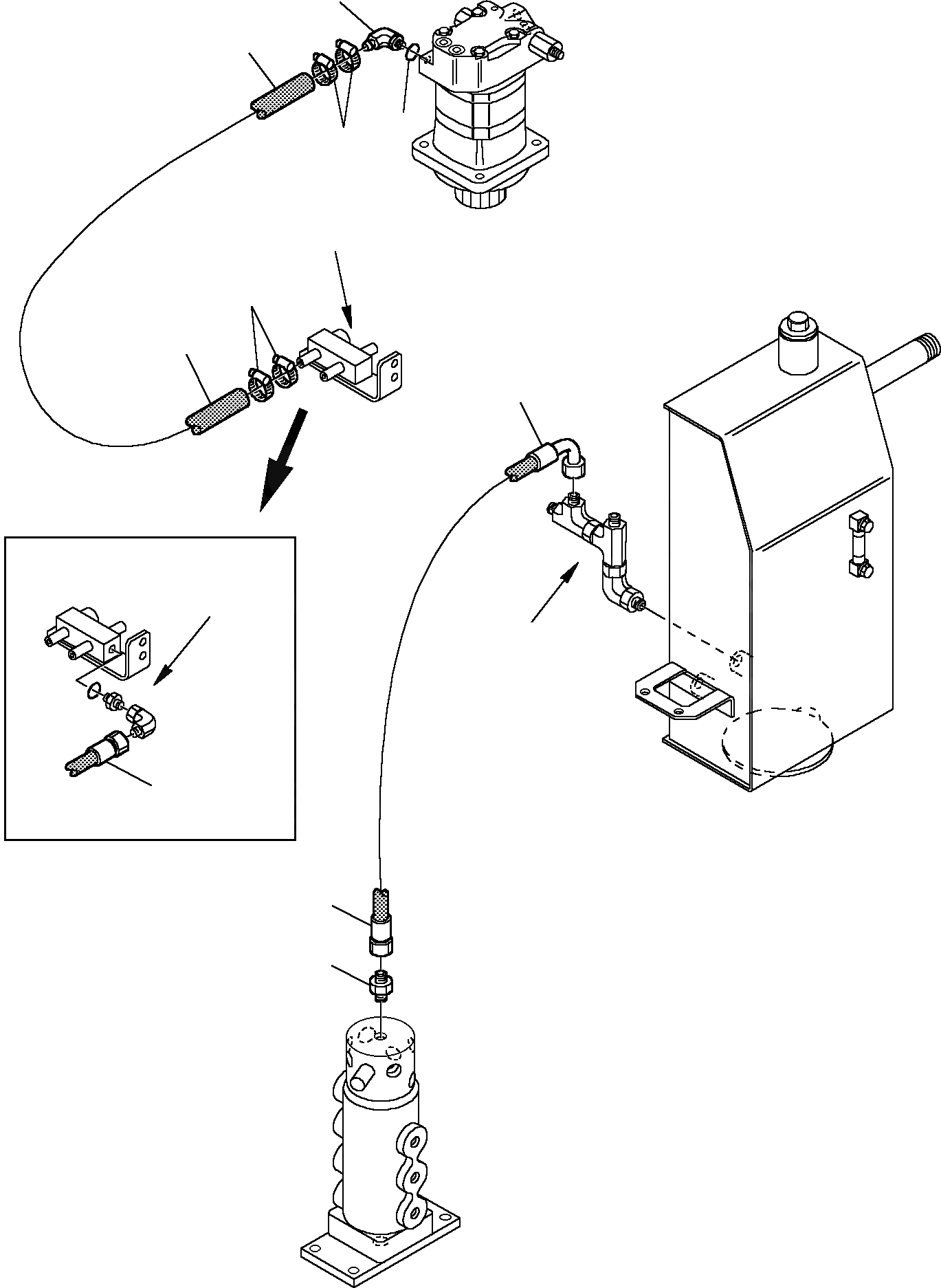 Схема запчастей Komatsu PC15R-8 - ГИДРОЛИНИЯ (ДРЕНАЖН.) УПРАВЛ-Е РАБОЧИМ ОБОРУДОВАНИЕМ