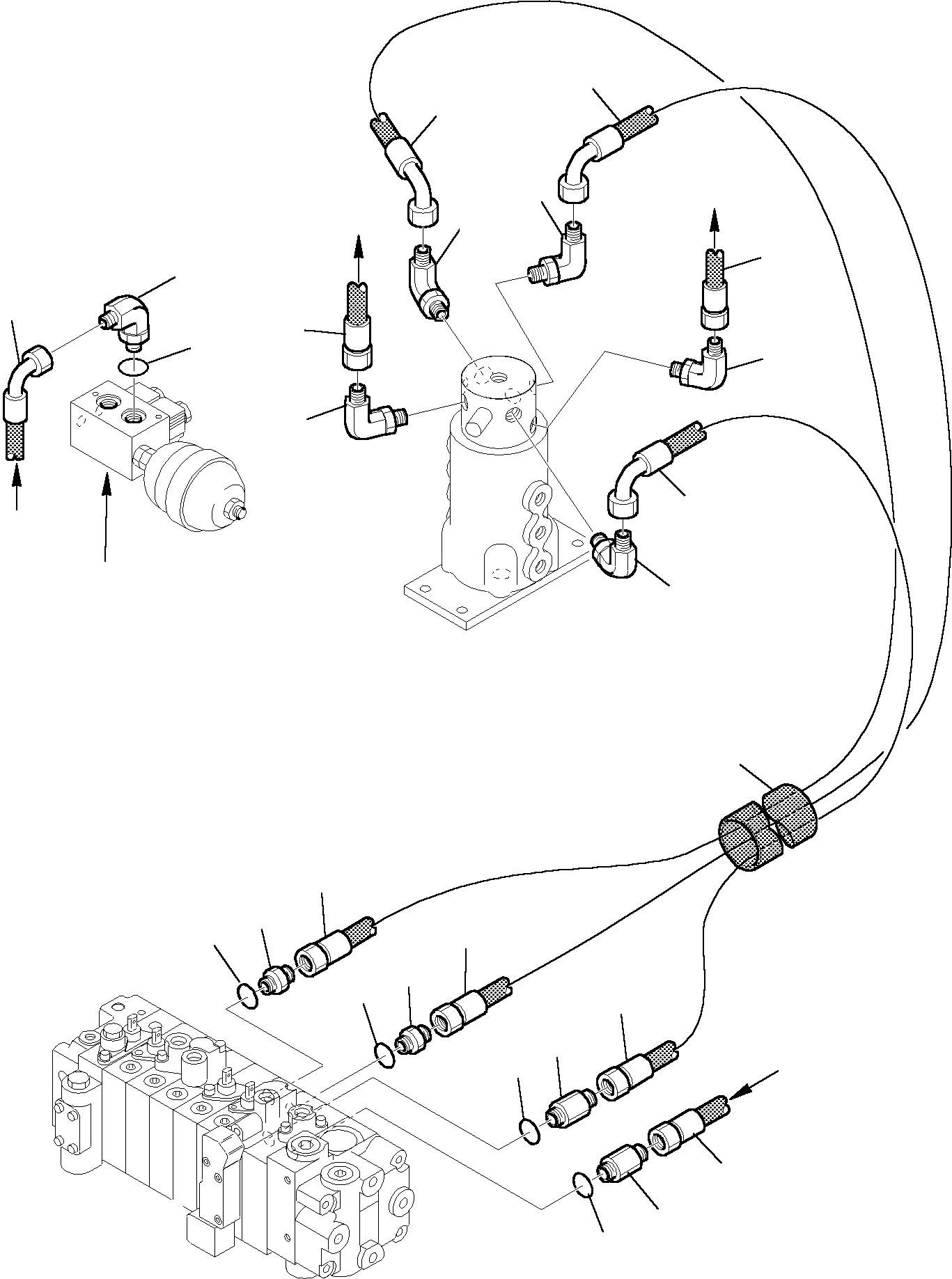 Схема запчастей Komatsu PC15R-8 - ГИДРОЛИНИЯ (МОТОР ХОДА ЛИНИЯ) (ВЕРХН.) УПРАВЛ-Е РАБОЧИМ ОБОРУДОВАНИЕМ