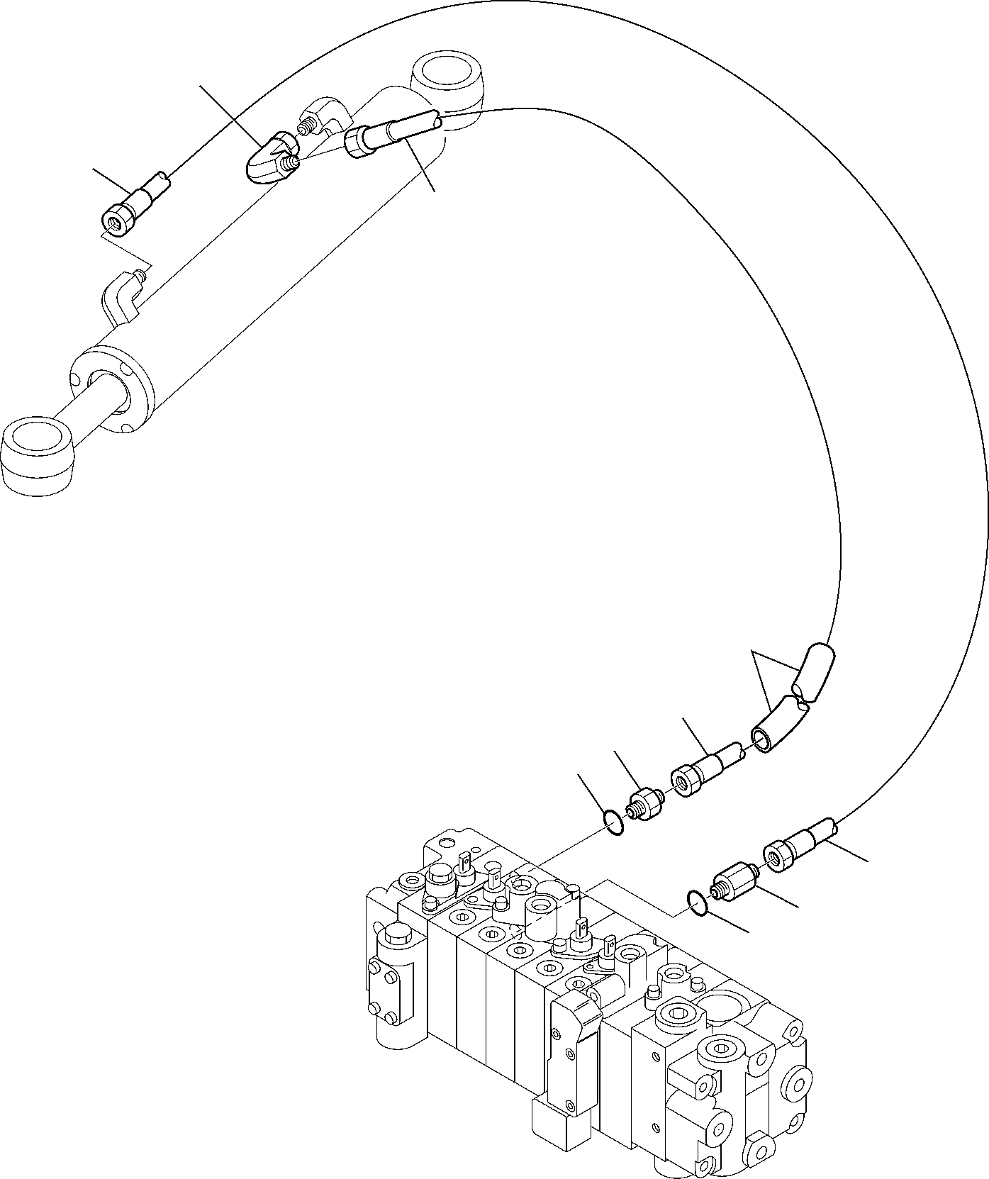 Схема запчастей Komatsu PC15R-8 - ГИДРОЛИНИЯ (ПОВОРОТ СТРЕЛЫ) УПРАВЛ-Е РАБОЧИМ ОБОРУДОВАНИЕМ
