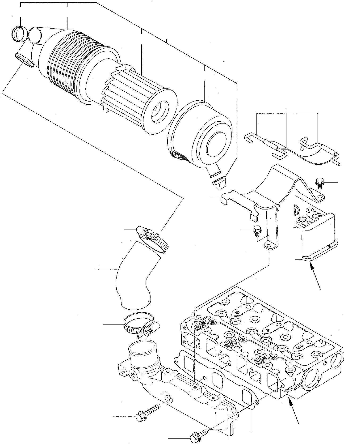 Схема запчастей Komatsu PC15R-8 - ВСАСЫВАЮЩ. ПАТРУБОК - ВОЗДУХООЧИСТИТЕЛЬ ДВИГАТЕЛЬ