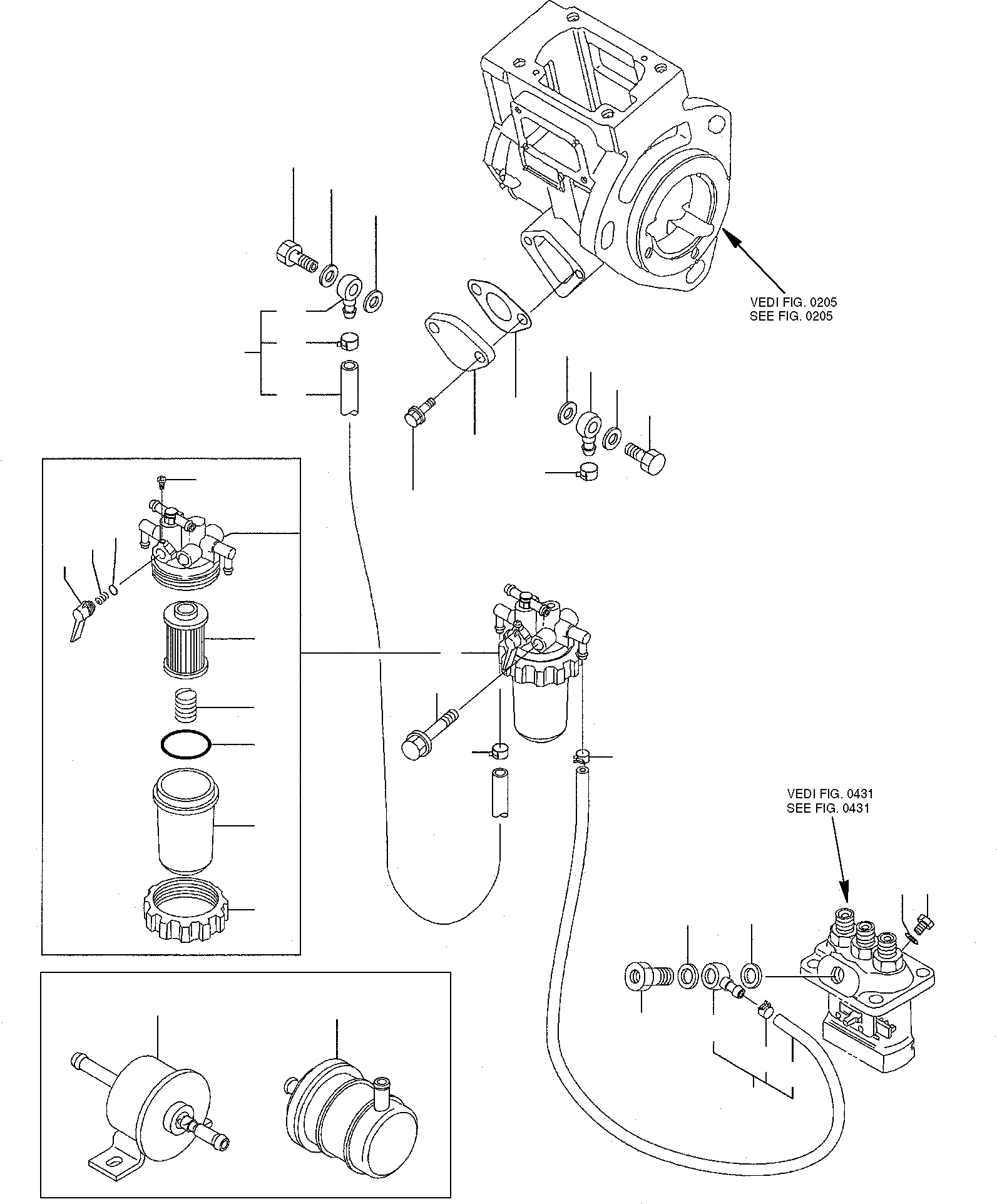 Схема запчастей Komatsu PC15R-8 - ТОПЛИВН. ЛИНИЯ ДВИГАТЕЛЬ