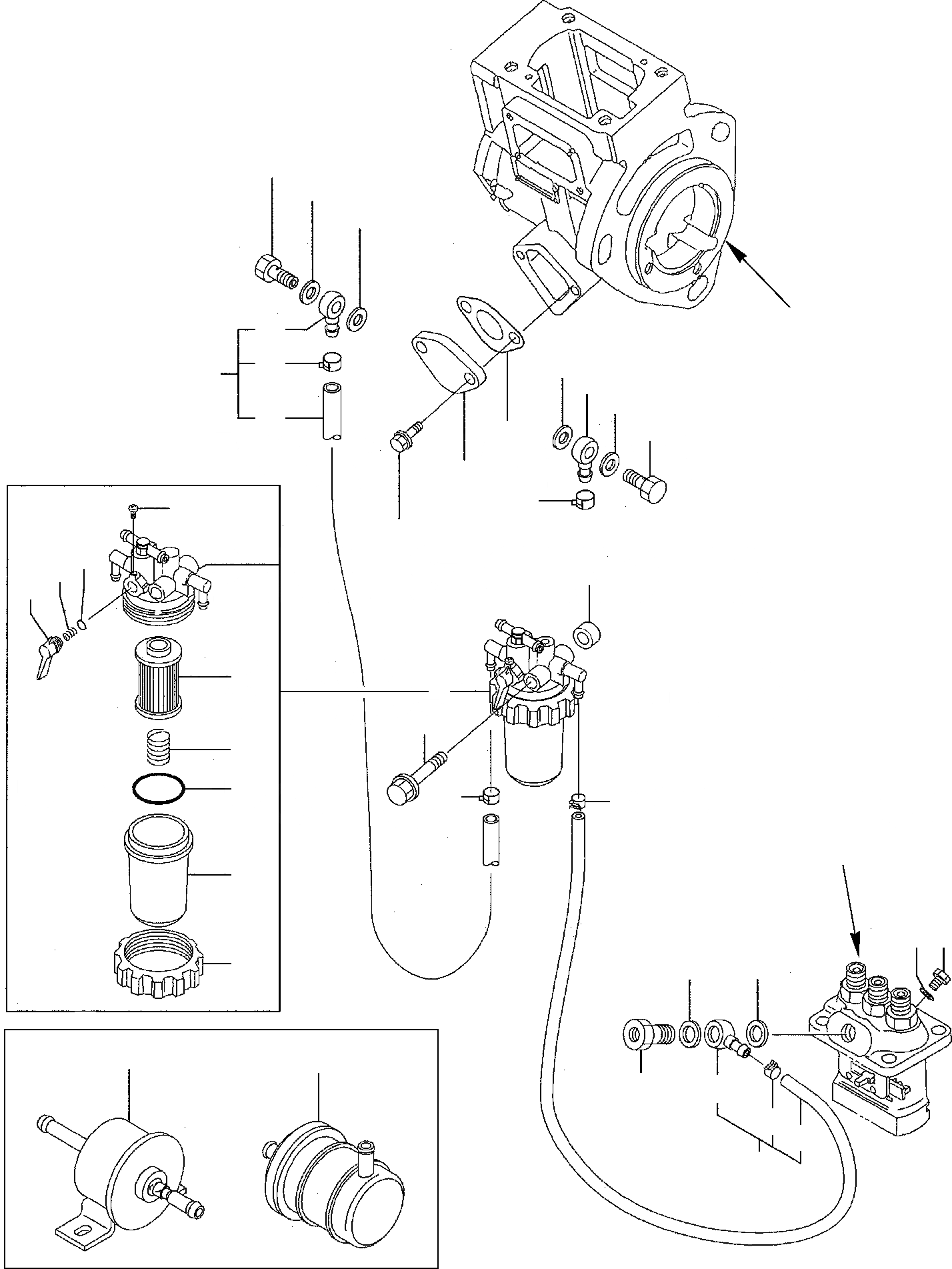 Схема запчастей Komatsu PC15R-8 - ТОПЛИВОПРОВОД. ДВИГАТЕЛЬ