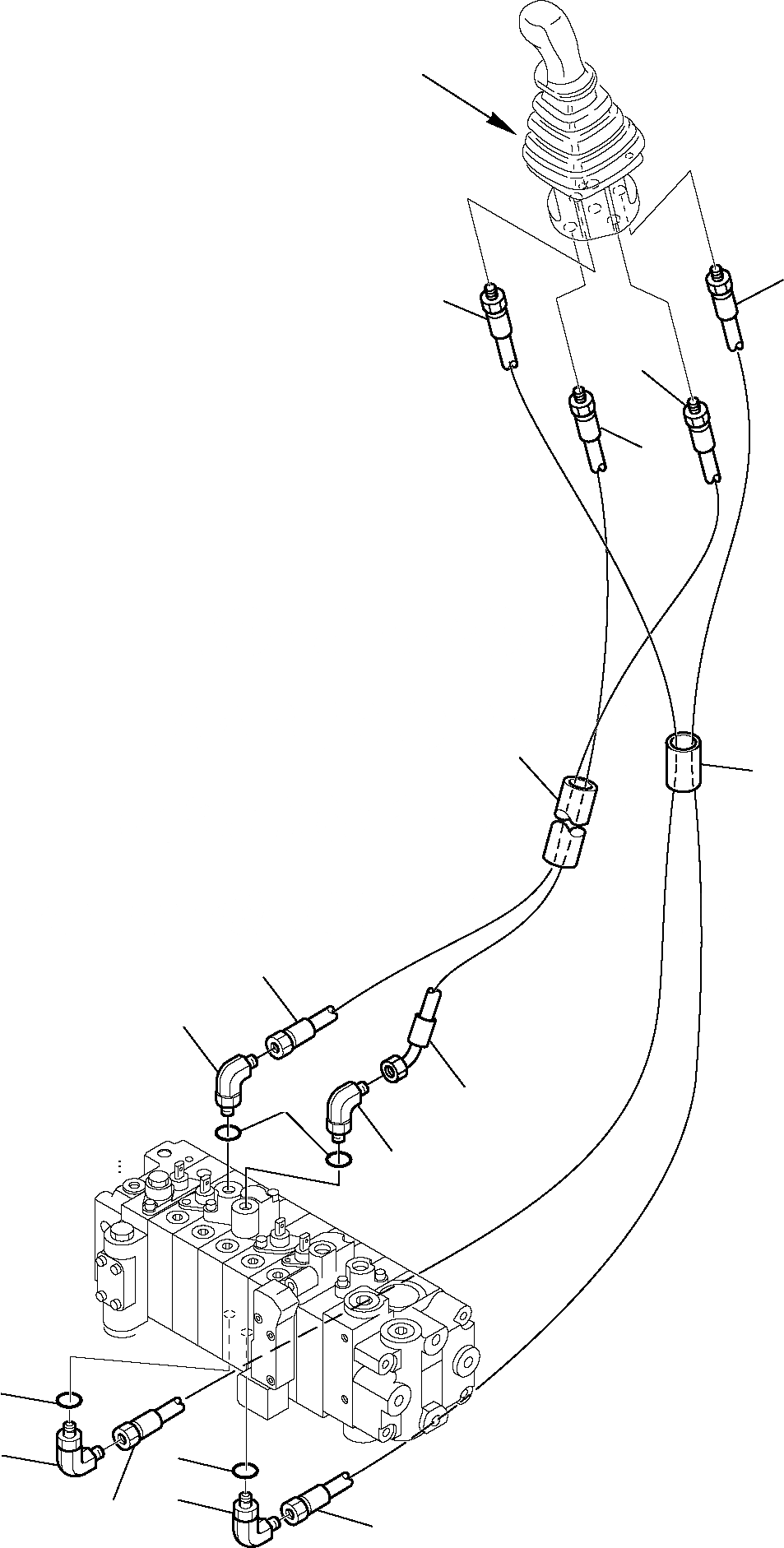 Схема запчастей Komatsu PC15R-8 - ГИДРОЛИНИЯ (ПРАВ. СЕРВОУПРАВЛ. ЛИНИЯ) СИСТЕМА УПРАВЛЕНИЯ И ОСНОВНАЯ РАМА