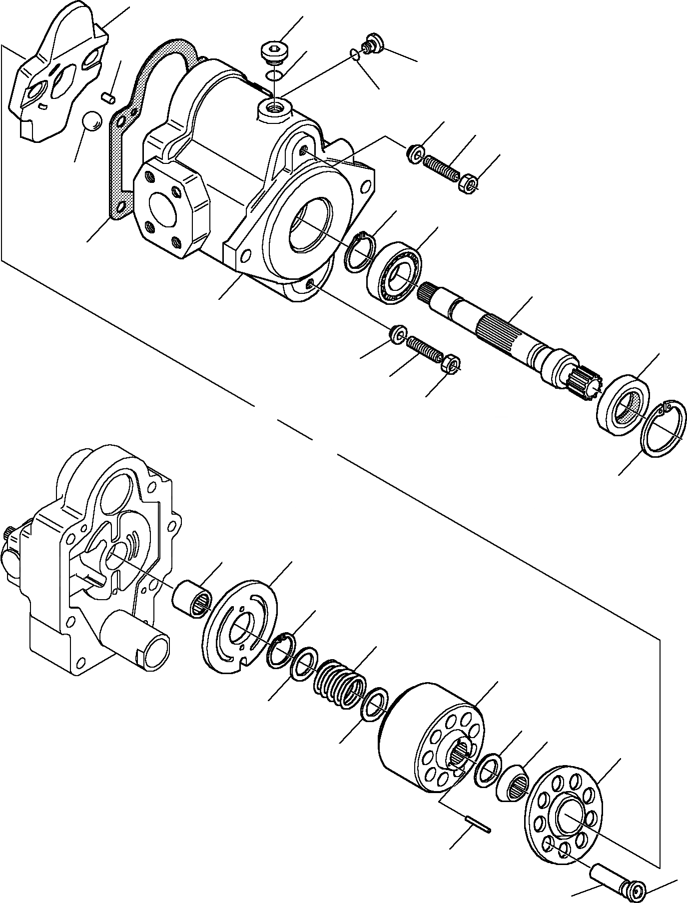 Схема запчастей Komatsu PC15R-8 - ГИДР. НАСОС. (/) УПРАВЛ-Е РАБОЧИМ ОБОРУДОВАНИЕМ