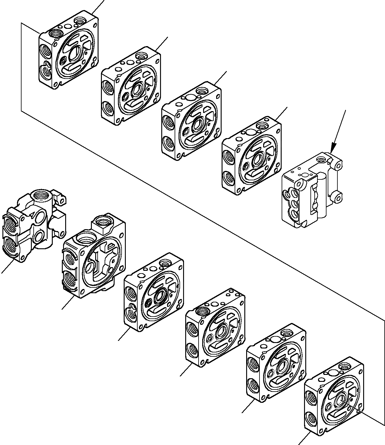 Схема запчастей Komatsu PC15R-8 - УПРАВЛЯЮЩ. КЛАПАН (/) УПРАВЛ-Е РАБОЧИМ ОБОРУДОВАНИЕМ
