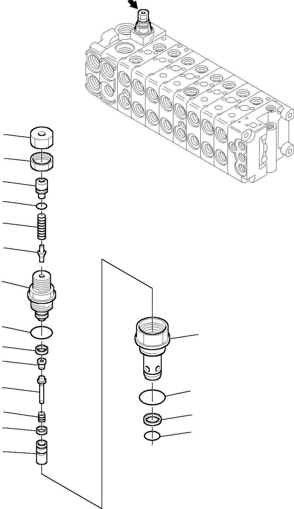 Схема запчастей Komatsu PC15R-8 - УПРАВЛЯЮЩ. КЛАПАН (8/) УПРАВЛ-Е РАБОЧИМ ОБОРУДОВАНИЕМ